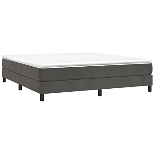 HEFZGDB Boxspringbett mit Matratze Dunkelgrau 180x200 cm Samt Bette Gästebett Bettgestell Doppelbett für Gästezimmer Schlafzimmer Wohnbereich Herberge HEFZGDB Boxspringbett mit Matratze Dunkelgrau 180x200 cm Samt Bette Gästebett Bettgestell Doppelbett für Gästezimmer Schlafzimmer Wohnbereich Herberge von HEFZGDB