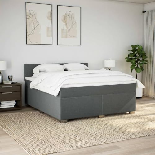HEFZGDB Boxspringbett mit Matratze Dunkelgrau 180x200 cm Stoff Daybed Gästebett Bettgestell Einzelbett für Gästezimmer Schlafzimmer Wohnbereich Herberge HEFZGDB Boxspringbett mit Matratze Dunkelgrau 180x200 cm Stoff Daybed Gästebett Bettgestell Einzelbett für Gästezimmer Schlafzimmer Wohnbereich Herberge von HEFZGDB