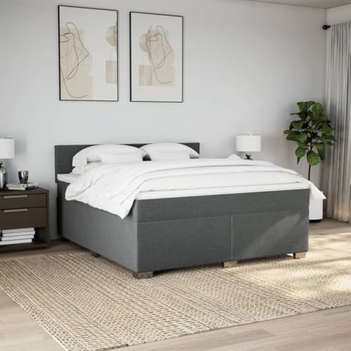 HEFZGDB Boxspringbett mit Matratze Dunkelgrau 180x200 cm Stoff Daybed Gästebett Bettgestell Einzelbett für Gästezimmer Schlafzimmer Wohnbereich Herberge HEFZGDB Boxspringbett mit Matratze Dunkelgrau 180x200 cm Stoff Daybed Gästebett Bettgestell Einzelbett für Gästezimmer Schlafzimmer Wohnbereich Herberge von HEFZGDB