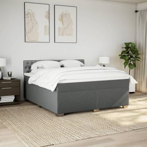 HEFZGDB Boxspringbett mit Matratze Dunkelgrau 180x200 cm Stoff Daybed Gästebett Bettgestell Einzelbett für Gästezimmer Schlafzimmer Wohnbereich Herberge HEFZGDB Boxspringbett mit Matratze Dunkelgrau 180x200 cm Stoff Daybed Gästebett Bettgestell Einzelbett für Gästezimmer Schlafzimmer Wohnbereich Herberge von HEFZGDB