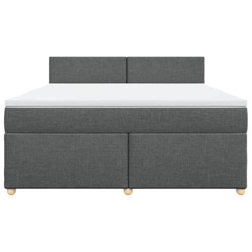 HEFZGDB Boxspringbett mit Matratze Dunkelgrau 180x200 cm Stoff Ehebett Bettgestell Bed Frame Einzelbett für Schlafzimmer Gästezimmer Wohnbereich Herberge HEFZGDB Boxspringbett mit Matratze Dunkelgrau 180x200 cm Stoff Ehebett Bettgestell Bed Frame Einzelbett für Schlafzimmer Gästezimmer Wohnbereich Herberge von HEFZGDB
