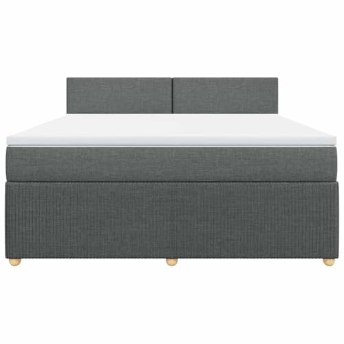 HEFZGDB Boxspringbett mit Matratze Dunkelgrau 180x200 cm Stoff Ehebett Gästebett Einzelbetten Bettrahmen für Herberge Wohnbereich Schlafzimmer Gästezimmer HEFZGDB Boxspringbett mit Matratze Dunkelgrau 180x200 cm Stoff Ehebett Gästebett Einzelbetten Bettrahmen für Herberge Wohnbereich Schlafzimmer Gästezimmer von HEFZGDB