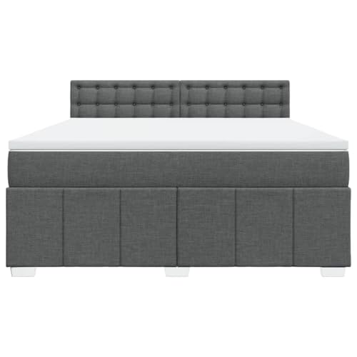 HEFZGDB Boxspringbett mit Matratze Dunkelgrau 180x200 cm Stoff Jugendbett Bettgestell Familienbett Doppelbett für Gästezimmer Wohnbereich Schlafzimmer Herberge HEFZGDB Boxspringbett mit Matratze Dunkelgrau 180x200 cm Stoff Jugendbett Bettgestell Familienbett Doppelbett für Gästezimmer Wohnbereich Schlafzimmer Herberge von HEFZGDB