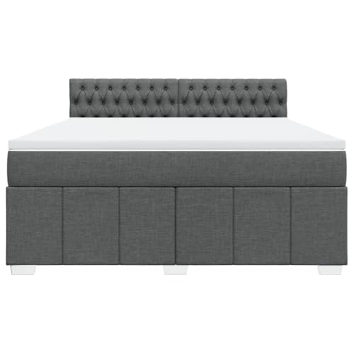 HEFZGDB Boxspringbett mit Matratze Dunkelgrau 180x200 cm Stoff Jugendbett Bettgestell Familienbett Doppelbett für Gästezimmer Wohnbereich Schlafzimmer Herberge HEFZGDB Boxspringbett mit Matratze Dunkelgrau 180x200 cm Stoff Jugendbett Bettgestell Familienbett Doppelbett für Gästezimmer Wohnbereich Schlafzimmer Herberge von HEFZGDB