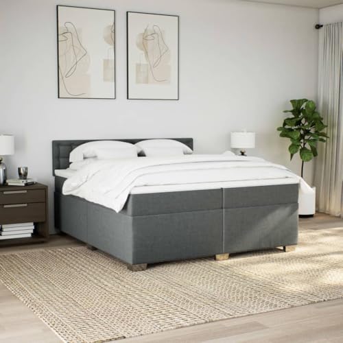 HEFZGDB Boxspringbett mit Matratze Dunkelgrau 200x200 cm Stoff Daybed Gästebett Bettgestell Einzelbett für Gästezimmer Schlafzimmer Wohnbereich Herberge HEFZGDB Boxspringbett mit Matratze Dunkelgrau 200x200 cm Stoff Daybed Gästebett Bettgestell Einzelbett für Gästezimmer Schlafzimmer Wohnbereich Herberge von HEFZGDB