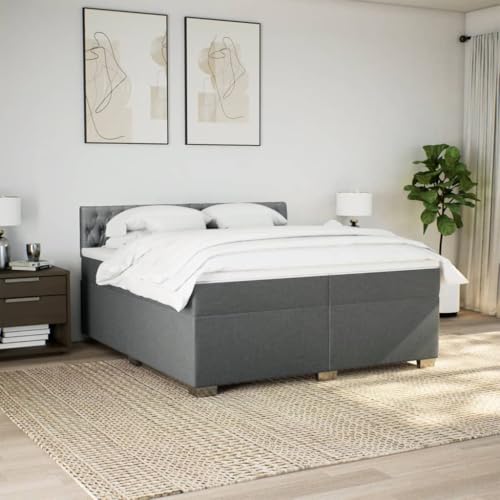 HEFZGDB Boxspringbett mit Matratze Dunkelgrau 200x200 cm Stoff Daybed Gästebett Bettgestell Einzelbett für Gästezimmer Schlafzimmer Wohnbereich Herberge HEFZGDB Boxspringbett mit Matratze Dunkelgrau 200x200 cm Stoff Daybed Gästebett Bettgestell Einzelbett für Gästezimmer Schlafzimmer Wohnbereich Herberge von HEFZGDB
