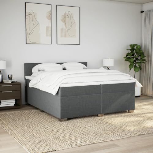 HEFZGDB Boxspringbett mit Matratze Dunkelgrau 200x200 cm Stoff Daybed Gästebett Bettgestell Einzelbett für Gästezimmer Schlafzimmer Wohnbereich Herberge HEFZGDB Boxspringbett mit Matratze Dunkelgrau 200x200 cm Stoff Daybed Gästebett Bettgestell Einzelbett für Gästezimmer Schlafzimmer Wohnbereich Herberge von HEFZGDB