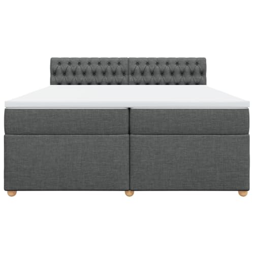HEFZGDB Boxspringbett mit Matratze Dunkelgrau 200x200 cm Stoff Ehebett Bettgestell Bed Frame Einzelbett für Schlafzimmer Gästezimmer Wohnbereich Herberge HEFZGDB Boxspringbett mit Matratze Dunkelgrau 200x200 cm Stoff Ehebett Bettgestell Bed Frame Einzelbett für Schlafzimmer Gästezimmer Wohnbereich Herberge von HEFZGDB