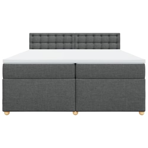 HEFZGDB Boxspringbett mit Matratze Dunkelgrau 200x200 cm Stoff Ehebett Bettgestell Bed Frame Einzelbett für Schlafzimmer Gästezimmer Wohnbereich Herberge HEFZGDB Boxspringbett mit Matratze Dunkelgrau 200x200 cm Stoff Ehebett Bettgestell Bed Frame Einzelbett für Schlafzimmer Gästezimmer Wohnbereich Herberge von HEFZGDB