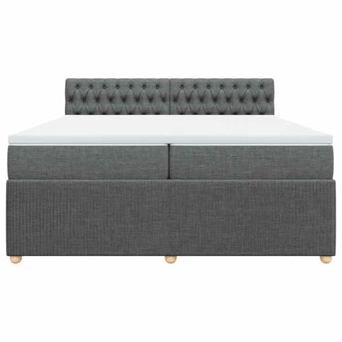 HEFZGDB Boxspringbett mit Matratze Dunkelgrau 200x200 cm Stoff Ehebett Gästebett Einzelbetten Bettrahmen für Herberge Wohnbereich Schlafzimmer Gästezimmer HEFZGDB Boxspringbett mit Matratze Dunkelgrau 200x200 cm Stoff Ehebett Gästebett Einzelbetten Bettrahmen für Herberge Wohnbereich Schlafzimmer Gästezimmer von HEFZGDB