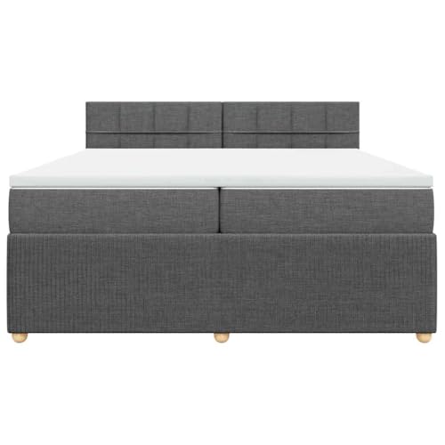 HEFZGDB Boxspringbett mit Matratze Dunkelgrau 200x200 cm Stoff Ehebett Gästebett Einzelbetten Bettrahmen für Herberge Wohnbereich Schlafzimmer Gästezimmer HEFZGDB Boxspringbett mit Matratze Dunkelgrau 200x200 cm Stoff Ehebett Gästebett Einzelbetten Bettrahmen für Herberge Wohnbereich Schlafzimmer Gästezimmer von HEFZGDB