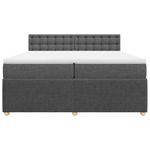 HEFZGDB Boxspringbett mit Matratze Dunkelgrau 200x200 cm Stoff Ehebett Gästebett Einzelbetten Bettrahmen für Herberge Wohnbereich Schlafzimmer Gästezimmer HEFZGDB Boxspringbett mit Matratze Dunkelgrau 200x200 cm Stoff Ehebett Gästebett Einzelbetten Bettrahmen für Herberge Wohnbereich Schlafzimmer Gästezimmer von HEFZGDB