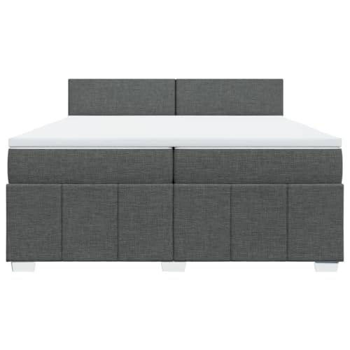 HEFZGDB Boxspringbett mit Matratze Dunkelgrau 200x200 cm Stoff Jugendbett Bettgestell Familienbett Doppelbett für Gästezimmer Wohnbereich Schlafzimmer Herberge von HEFZGDB