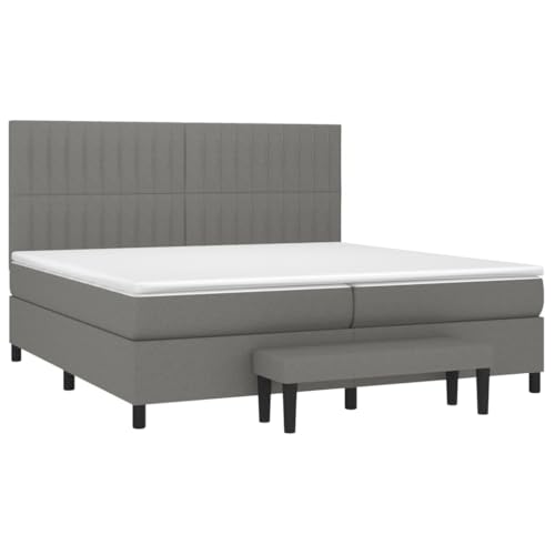 HEFZGDB Boxspringbett mit Matratze Dunkelgrau 200x200 cm Stoff Jugendbett Gästebett Bed Frame Einzelbett für Schlafzimmer Gästezimmer Herberge Wohnbereich HEFZGDB Boxspringbett mit Matratze Dunkelgrau 200x200 cm Stoff Jugendbett Gästebett Bed Frame Einzelbett für Schlafzimmer Gästezimmer Herberge Wohnbereich von HEFZGDB