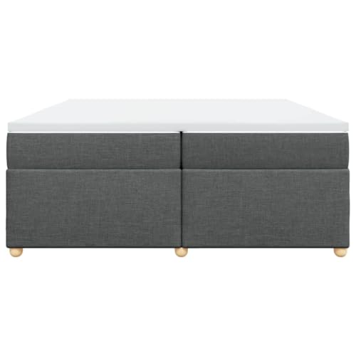 HEFZGDB Boxspringbett mit Matratze Dunkelgrau 200x200 cm Stoff Jugendbett Gästebett Bettgestell Single Bed für Schlafzimmer Herberge Gästezimmer Wohnbereich HEFZGDB Boxspringbett mit Matratze Dunkelgrau 200x200 cm Stoff Jugendbett Gästebett Bettgestell Single Bed für Schlafzimmer Herberge Gästezimmer Wohnbereich von HEFZGDB
