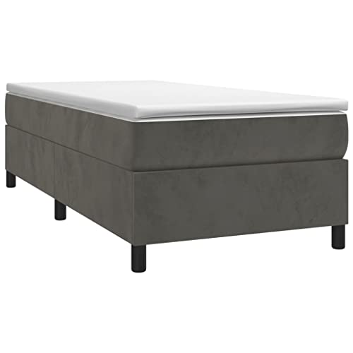 HEFZGDB Boxspringbett mit Matratze Dunkelgrau 80x200 cm Samt Bette Gästebett Bettgestell Doppelbett für Gästezimmer Schlafzimmer Wohnbereich Herberge HEFZGDB Boxspringbett mit Matratze Dunkelgrau 80x200 cm Samt Bette Gästebett Bettgestell Doppelbett für Gästezimmer Schlafzimmer Wohnbereich Herberge von HEFZGDB
