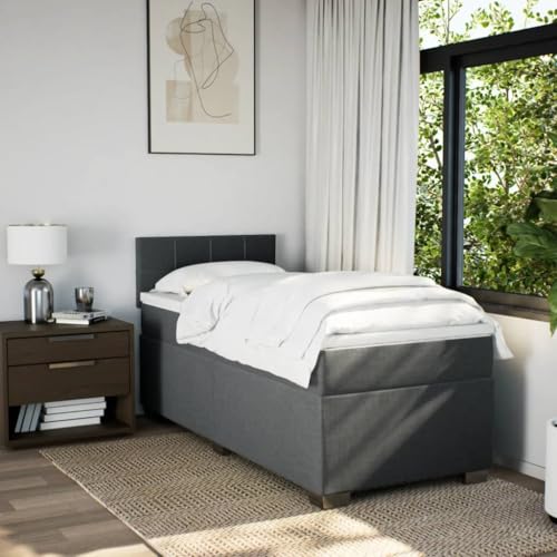 HEFZGDB Boxspringbett mit Matratze Dunkelgrau 80x200 cm Stoff Daybed Gästebett Bettgestell Einzelbett für Gästezimmer Schlafzimmer Wohnbereich Herberge HEFZGDB Boxspringbett mit Matratze Dunkelgrau 80x200 cm Stoff Daybed Gästebett Bettgestell Einzelbett für Gästezimmer Schlafzimmer Wohnbereich Herberge von HEFZGDB