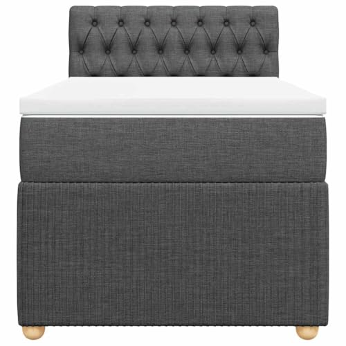 HEFZGDB Boxspringbett mit Matratze Dunkelgrau 80x200 cm Stoff Ehebett Gästebett Einzelbetten Bettrahmen für Herberge Wohnbereich Schlafzimmer Gästezimmer HEFZGDB Boxspringbett mit Matratze Dunkelgrau 80x200 cm Stoff Ehebett Gästebett Einzelbetten Bettrahmen für Herberge Wohnbereich Schlafzimmer Gästezimmer von HEFZGDB