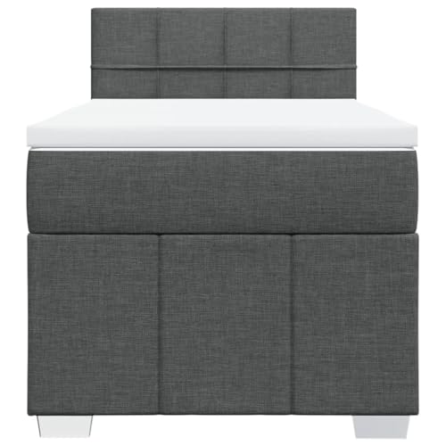 HEFZGDB Boxspringbett mit Matratze Dunkelgrau 80x200 cm Stoff Jugendbett Bettgestell Familienbett Doppelbett für Gästezimmer Wohnbereich Schlafzimmer Herberge HEFZGDB Boxspringbett mit Matratze Dunkelgrau 80x200 cm Stoff Jugendbett Bettgestell Familienbett Doppelbett für Gästezimmer Wohnbereich Schlafzimmer Herberge von HEFZGDB