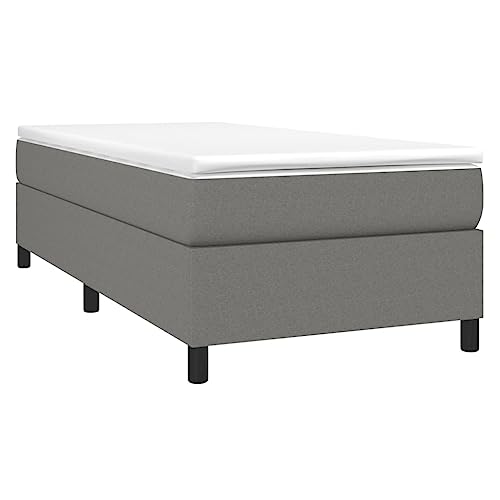 HEFZGDB Boxspringbett mit Matratze Dunkelgrau 80x200 cm Stoff Jugendbett Gästebett Familienbett Bettrahmen für Wohnbereich Herberge Gästezimmer Schlafzimmer von HEFZGDB
