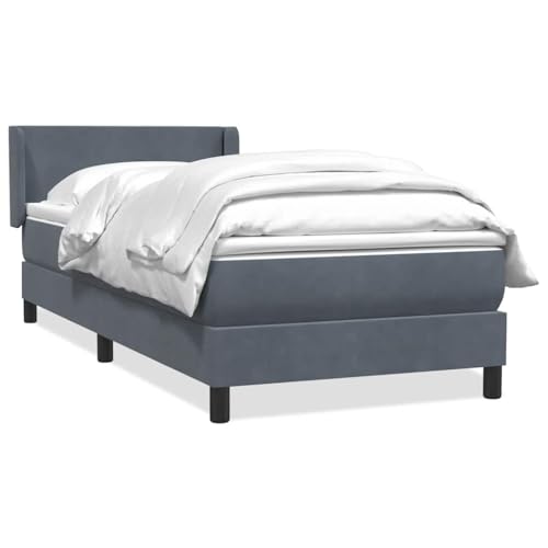 HEFZGDB Boxspringbett mit Matratze Dunkelgrau 80x210 cm Samt Daybed Gästebett Bettgestell Einzelbett für Wohnbereich Schlafzimmer Gästezimmer Herberge HEFZGDB Boxspringbett mit Matratze Dunkelgrau 80x210 cm Samt Daybed Gästebett Bettgestell Einzelbett für Wohnbereich Schlafzimmer Gästezimmer Herberge von HEFZGDB