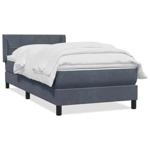 HEFZGDB Boxspringbett mit Matratze Dunkelgrau 80x210 cm Samt Daybed Gästebett Bettgestell Einzelbett für Wohnbereich Schlafzimmer Gästezimmer Herberge HEFZGDB Boxspringbett mit Matratze Dunkelgrau 80x210 cm Samt Daybed Gästebett Bettgestell Einzelbett für Wohnbereich Schlafzimmer Gästezimmer Herberge von HEFZGDB