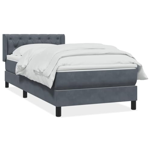 HEFZGDB Boxspringbett mit Matratze Dunkelgrau 80x210 cm Samt Daybed Gästebett Bettgestell Einzelbett für Wohnbereich Schlafzimmer Gästezimmer Herberge HEFZGDB Boxspringbett mit Matratze Dunkelgrau 80x210 cm Samt Daybed Gästebett Bettgestell Einzelbett für Wohnbereich Schlafzimmer Gästezimmer Herberge von HEFZGDB