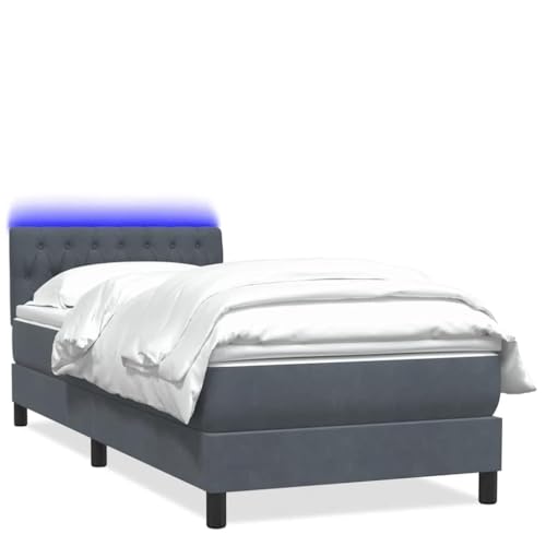 HEFZGDB Boxspringbett mit Matratze Dunkelgrau 80x210 cm Samt Ehebett Bettgestell Familienbett Bettrahmen für Wohnbereich Herberge Schlafzimmer Gästezimmer HEFZGDB Boxspringbett mit Matratze Dunkelgrau 80x210 cm Samt Ehebett Bettgestell Familienbett Bettrahmen für Wohnbereich Herberge Schlafzimmer Gästezimmer von HEFZGDB