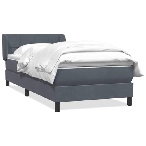 HEFZGDB Boxspringbett mit Matratze Dunkelgrau 80x220 cm Samt Jugendbett Gästebett Bettgestell Single Bed für Gästezimmer Wohnbereich Schlafzimmer Herberge HEFZGDB Boxspringbett mit Matratze Dunkelgrau 80x220 cm Samt Jugendbett Gästebett Bettgestell Single Bed für Gästezimmer Wohnbereich Schlafzimmer Herberge von HEFZGDB