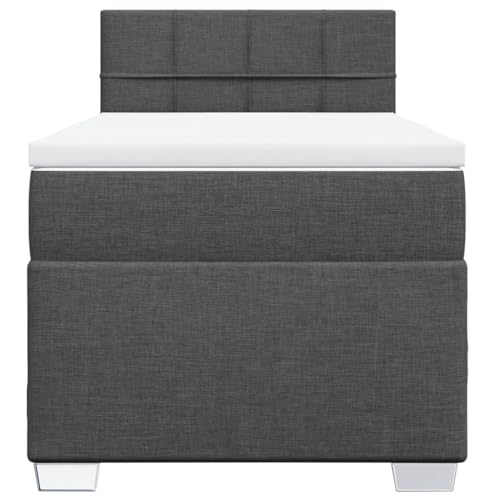 HEFZGDB Boxspringbett mit Matratze Dunkelgrau 90x190 cm Stoff Ehebett Bettgestell Einzelbetten Doppelbett für Schlafzimmer Herberge Wohnbereich Gästezimmer HEFZGDB Boxspringbett mit Matratze Dunkelgrau 90x190 cm Stoff Ehebett Bettgestell Einzelbetten Doppelbett für Schlafzimmer Herberge Wohnbereich Gästezimmer von HEFZGDB