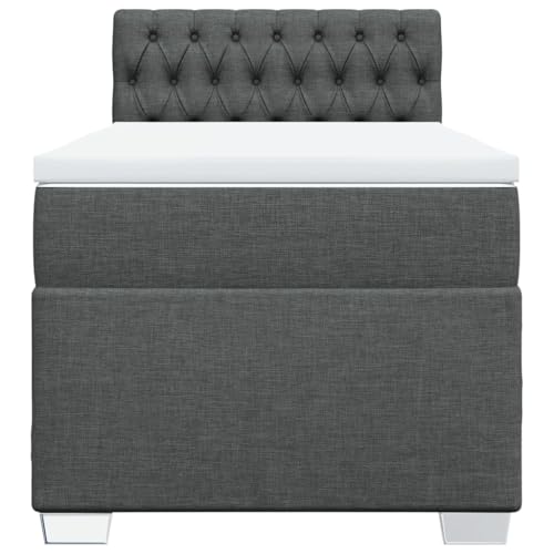 HEFZGDB Boxspringbett mit Matratze Dunkelgrau 90x190 cm Stoff Ehebett Bettgestell Einzelbetten Doppelbett für Schlafzimmer Herberge Wohnbereich Gästezimmer HEFZGDB Boxspringbett mit Matratze Dunkelgrau 90x190 cm Stoff Ehebett Bettgestell Einzelbetten Doppelbett für Schlafzimmer Herberge Wohnbereich Gästezimmer von HEFZGDB