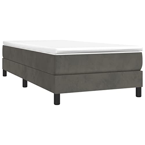 HEFZGDB Boxspringbett mit Matratze Dunkelgrau 90x200 cm Samt Bette Gästebett Bettgestell Doppelbett für Gästezimmer Schlafzimmer Wohnbereich Herberge HEFZGDB Boxspringbett mit Matratze Dunkelgrau 90x200 cm Samt Bette Gästebett Bettgestell Doppelbett für Gästezimmer Schlafzimmer Wohnbereich Herberge von HEFZGDB