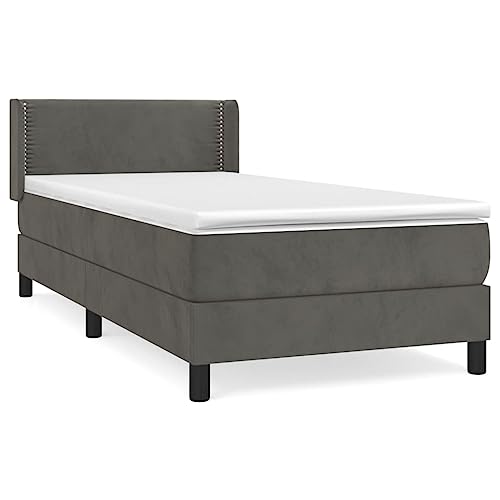 HEFZGDB Boxspringbett mit Matratze Dunkelgrau 90x200 cm Samt Daybed Gästebett Bettgestell Einzelbett für Wohnbereich Schlafzimmer Gästezimmer Herberge HEFZGDB Boxspringbett mit Matratze Dunkelgrau 90x200 cm Samt Daybed Gästebett Bettgestell Einzelbett für Wohnbereich Schlafzimmer Gästezimmer Herberge von HEFZGDB