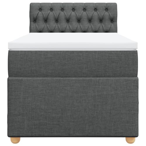 HEFZGDB Boxspringbett mit Matratze Dunkelgrau 90x200 cm Stoff Ehebett Bettgestell Bed Frame Einzelbett für Schlafzimmer Gästezimmer Wohnbereich Herberge HEFZGDB Boxspringbett mit Matratze Dunkelgrau 90x200 cm Stoff Ehebett Bettgestell Bed Frame Einzelbett für Schlafzimmer Gästezimmer Wohnbereich Herberge von HEFZGDB