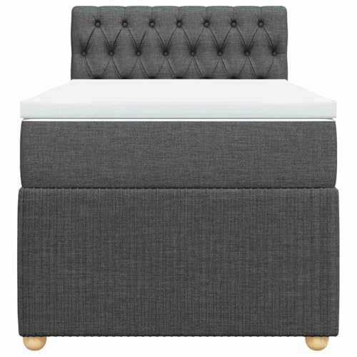 HEFZGDB Boxspringbett mit Matratze Dunkelgrau 90x200 cm Stoff Ehebett Gästebett Einzelbetten Bettrahmen für Herberge Wohnbereich Schlafzimmer Gästezimmer HEFZGDB Boxspringbett mit Matratze Dunkelgrau 90x200 cm Stoff Ehebett Gästebett Einzelbetten Bettrahmen für Herberge Wohnbereich Schlafzimmer Gästezimmer von HEFZGDB