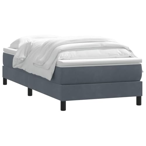 HEFZGDB Boxspringbett mit Matratze Dunkelgrau 90x210 cm Samt Bette Gästebett Bettgestell Doppelbett für Gästezimmer Schlafzimmer Wohnbereich Herberge HEFZGDB Boxspringbett mit Matratze Dunkelgrau 90x210 cm Samt Bette Gästebett Bettgestell Doppelbett für Gästezimmer Schlafzimmer Wohnbereich Herberge von HEFZGDB