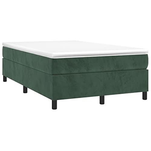 HEFZGDB Boxspringbett mit Matratze Dunkelgrün 120x200 cm Samt Bette Gästebett Bettgestell Doppelbett für Gästezimmer Schlafzimmer Wohnbereich Herberge von HEFZGDB