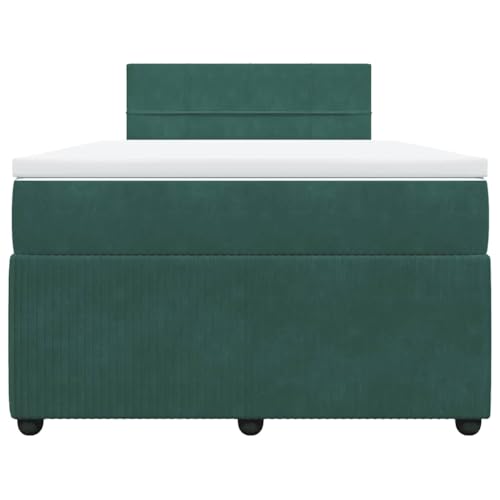 HEFZGDB Boxspringbett mit Matratze Dunkelgrün 120x200 cm Samt Daybed Bettgestell Bed Frame Doppelbett für Wohnbereich Schlafzimmer Gästezimmer Herberge von HEFZGDB