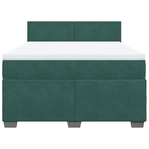 HEFZGDB Boxspringbett mit Matratze Dunkelgrün 160x200 cm Samt Einzelbett Familienbett Einzelbetten Doppelbett für Schlafzimmer Gästezimmer Herberge Wohnbereich HEFZGDB Boxspringbett mit Matratze Dunkelgrün 160x200 cm Samt Einzelbett Familienbett Einzelbetten Doppelbett für Schlafzimmer Gästezimmer Herberge Wohnbereich von HEFZGDB