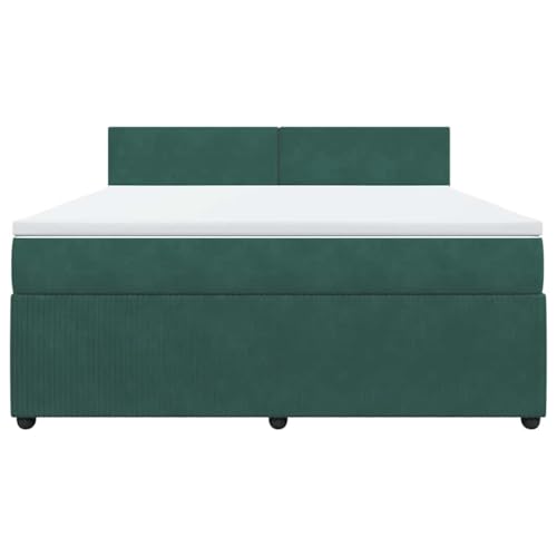 HEFZGDB Boxspringbett mit Matratze Dunkelgrün 180x200 cm Samt Daybed Bettgestell Bed Frame Doppelbett für Wohnbereich Schlafzimmer Gästezimmer Herberge HEFZGDB Boxspringbett mit Matratze Dunkelgrün 180x200 cm Samt Daybed Bettgestell Bed Frame Doppelbett für Wohnbereich Schlafzimmer Gästezimmer Herberge von HEFZGDB