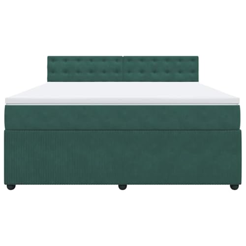 HEFZGDB Boxspringbett mit Matratze Dunkelgrün 180x200 cm Samt Daybed Bettgestell Bed Frame Doppelbett für Wohnbereich Schlafzimmer Gästezimmer Herberge HEFZGDB Boxspringbett mit Matratze Dunkelgrün 180x200 cm Samt Daybed Bettgestell Bed Frame Doppelbett für Wohnbereich Schlafzimmer Gästezimmer Herberge von HEFZGDB