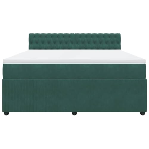 HEFZGDB Boxspringbett mit Matratze Dunkelgrün 180x200 cm Samt Daybed Bettgestell Bed Frame Doppelbett für Wohnbereich Schlafzimmer Gästezimmer Herberge HEFZGDB Boxspringbett mit Matratze Dunkelgrün 180x200 cm Samt Daybed Bettgestell Bed Frame Doppelbett für Wohnbereich Schlafzimmer Gästezimmer Herberge von HEFZGDB