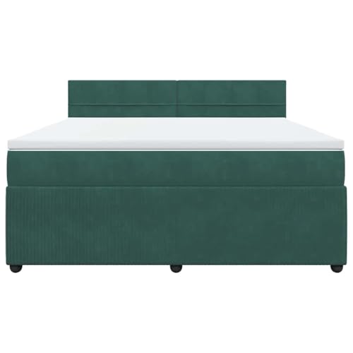 HEFZGDB Boxspringbett mit Matratze Dunkelgrün 180x200 cm Samt Daybed Bettgestell Bed Frame Doppelbett für Wohnbereich Schlafzimmer Gästezimmer Herberge HEFZGDB Boxspringbett mit Matratze Dunkelgrün 180x200 cm Samt Daybed Bettgestell Bed Frame Doppelbett für Wohnbereich Schlafzimmer Gästezimmer Herberge von HEFZGDB