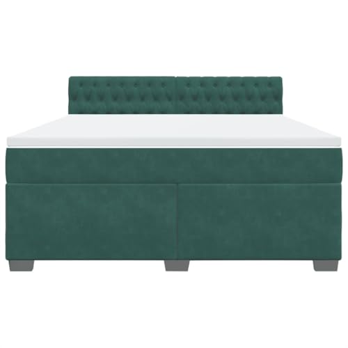 HEFZGDB Boxspringbett mit Matratze Dunkelgrün 180x200 cm Samt Einzelbett Familienbett Einzelbetten Doppelbett für Schlafzimmer Gästezimmer Herberge Wohnbereich HEFZGDB Boxspringbett mit Matratze Dunkelgrün 180x200 cm Samt Einzelbett Familienbett Einzelbetten Doppelbett für Schlafzimmer Gästezimmer Herberge Wohnbereich von HEFZGDB