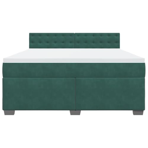 HEFZGDB Boxspringbett mit Matratze Dunkelgrün 180x200 cm Samt Einzelbett Familienbett Einzelbetten Doppelbett für Schlafzimmer Gästezimmer Herberge Wohnbereich HEFZGDB Boxspringbett mit Matratze Dunkelgrün 180x200 cm Samt Einzelbett Familienbett Einzelbetten Doppelbett für Schlafzimmer Gästezimmer Herberge Wohnbereich von HEFZGDB