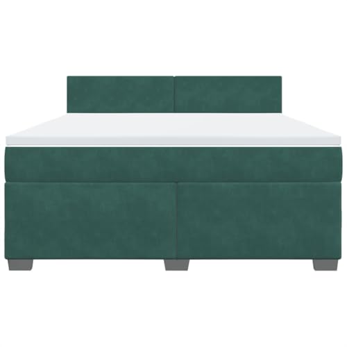 HEFZGDB Boxspringbett mit Matratze Dunkelgrün 180x200 cm Samt Einzelbett Familienbett Einzelbetten Doppelbett für Schlafzimmer Gästezimmer Herberge Wohnbereich HEFZGDB Boxspringbett mit Matratze Dunkelgrün 180x200 cm Samt Einzelbett Familienbett Einzelbetten Doppelbett für Schlafzimmer Gästezimmer Herberge Wohnbereich von HEFZGDB