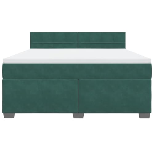 HEFZGDB Boxspringbett mit Matratze Dunkelgrün 180x200 cm Samt Einzelbett Familienbett Einzelbetten Doppelbett für Schlafzimmer Gästezimmer Herberge Wohnbereich HEFZGDB Boxspringbett mit Matratze Dunkelgrün 180x200 cm Samt Einzelbett Familienbett Einzelbetten Doppelbett für Schlafzimmer Gästezimmer Herberge Wohnbereich von HEFZGDB