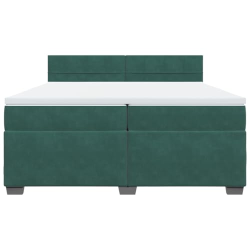 HEFZGDB Boxspringbett mit Matratze Dunkelgrün 200x200 cm Samt Einzelbett Familienbett Einzelbetten Doppelbett für Schlafzimmer Gästezimmer Herberge Wohnbereich HEFZGDB Boxspringbett mit Matratze Dunkelgrün 200x200 cm Samt Einzelbett Familienbett Einzelbetten Doppelbett für Schlafzimmer Gästezimmer Herberge Wohnbereich von HEFZGDB