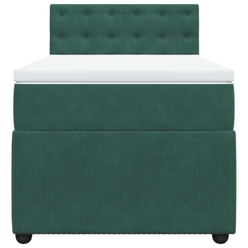 HEFZGDB Boxspringbett mit Matratze Dunkelgrün 80x200 cm Samt Daybed Bettgestell Bed Frame Doppelbett für Wohnbereich Schlafzimmer Gästezimmer Herberge von HEFZGDB