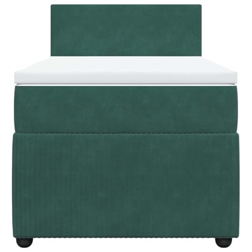 HEFZGDB Boxspringbett mit Matratze Dunkelgrün 80x200 cm Samt Daybed Bettgestell Bed Frame Doppelbett für Wohnbereich Schlafzimmer Gästezimmer Herberge von HEFZGDB